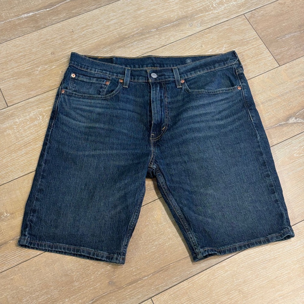 Levis 405 Standard Fit Denim Shorts Mens 34 Dark Wash Jean Shorts